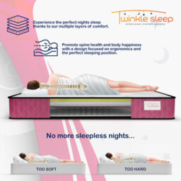 Bedz Online Twinkle Sleep Kids Coil Mattress, Medium Firm, Pink Side, 5Ft King (200X150 Cm) - thumbnail 5