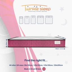 Bedz Online Twinkle Sleep Kids Coil Mattress, Medium Firm, Pink Side, 5Ft King (200X150 Cm) - thumbnail 2