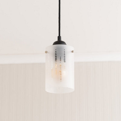Valuelights Elsie Frosted Glass Spotted Ceiling Small Cylinder Lamp Shade (D)10Cm - image 1