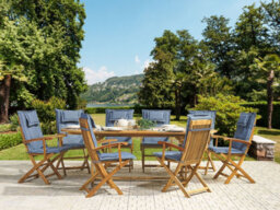 Beliani Set Of 8 Back/seat Cushions Maui 40 X 54 Cm Blue - thumbnail 2