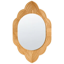 Beliani Wall Mirror Fresville 62 Cm 100 Cm Pine Wood Light Brown