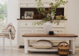 Statement Furniture Queensbury Coffee Table With Oak Top In Cotswold Cream - thumbnail 2
