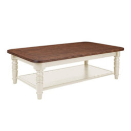 Statement Furniture Queensbury Coffee Table With Oak Top In Cotswold Cream