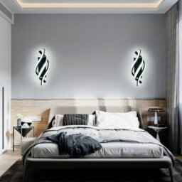 Led Wall Lamp 22W Black Modern Indoor Wall Light Bedroom Creative Sconce 6500K - thumbnail 5