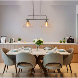 Long Life Lamps Company Industrial Ceiling Brush Chrome Bar 2 Clear Glass Lamp Shade Pendant Light H3131 - thumbnail 7