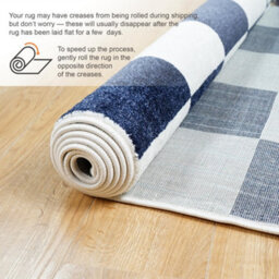 Homeart Plaid Area Rug , Super Soft & Sustainable Woven Carpet With Modern Checkered Design Dark Blue 160X230 - thumbnail 7