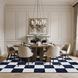 Homeart Plaid Area Rug , Super Soft & Sustainable Woven Carpet With Modern Checkered Design Dark Blue 160X230 - thumbnail 4