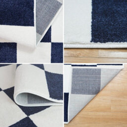 Homeart Plaid Area Rug , Super Soft & Sustainable Woven Carpet With Modern Checkered Design Dark Blue 160X230 - thumbnail 6