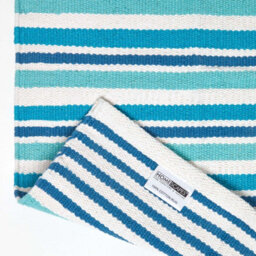 Homescapes Modern Blue Scandinavian Style Striped Cotton Rug, 150 X 240 Cm - thumbnail 5