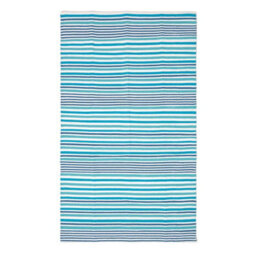 Homescapes Modern Blue Scandinavian Style Striped Cotton Rug, 150 X 240 Cm - thumbnail 2