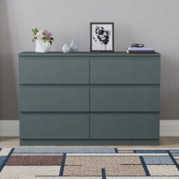 Lassic Vida Designs Denver Green 6 Drawer Chest Of Drawers (H) 770mm (W) 1200mm (D) 400mm - thumbnail 2