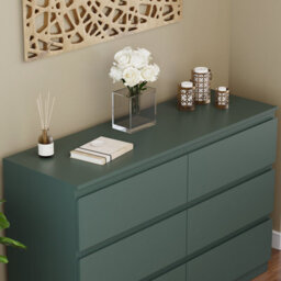 Lassic Vida Designs Denver Green 6 Drawer Chest Of Drawers (H) 770mm (W) 1200mm (D) 400mm - thumbnail 7