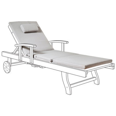 Beliani Sun Lounger Pad Cushion Toscana/java/amantea Premium 189 X 58 Cm Light Grey - image 1