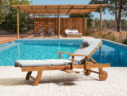 Beliani Sun Lounger Pad Cushion Toscana/java/amantea Premium 189 X 58 Cm Light Grey - thumbnail 2