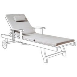 Beliani Sun Lounger Pad Cushion Toscana/java/amantea Premium 189 X 58 Cm Light Grey - thumbnail 1