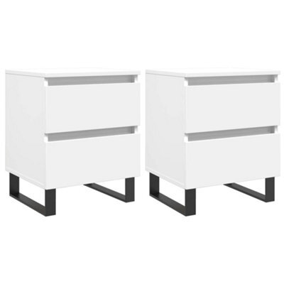 Berkfield Elegant Bedside Cabinets 2 Pcs White 40X35X50 Cm Engineered Wood - image 1