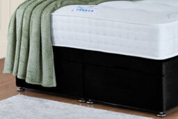 UKBEDFURNITURE Victoria Plush Black End Opening Divan Ottoman Bed With 54 Inch Headboard - thumbnail 4