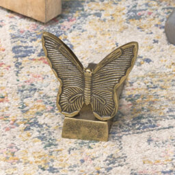 Melody Maison Antique Brass Gold Metal Butterfly Doorstop - thumbnail 5