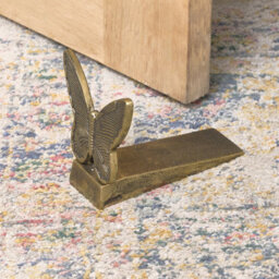 Melody Maison Antique Brass Gold Metal Butterfly Doorstop - thumbnail 1