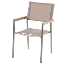 Beliani Garden Dining Set 6 Seater Cosoleto/grosseto Tempered Glass Marble Effect White/ Beige - thumbnail 7
