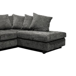 Furnishings For Less UK Monaco Chenille Fabric 3 To 4 Seater L Shaped Corner Sofa  Grey Right Hand Facing - thumbnail 3