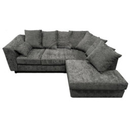 Furnishings For Less UK Monaco Chenille Fabric 3 To 4 Seater L Shaped Corner Sofa  Grey Right Hand Facing - thumbnail 4