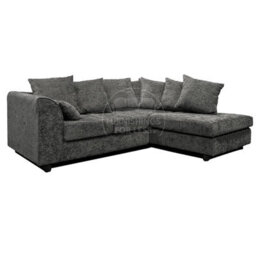 Furnishings For Less UK Monaco Chenille Fabric 3 To 4 Seater L Shaped Corner Sofa  Grey Right Hand Facing - thumbnail 5