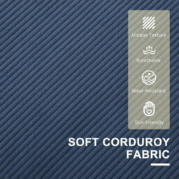 Wyld Haus Rozike Nodi Compact 2-Seater Corduroy Sofa Blue With Natural Wooden Legs - thumbnail 6
