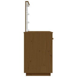 Berkfield Dressing Table With Led Honey Brown 95X50X133.5 Cm Solid Wood Pine - thumbnail 7