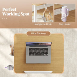 Gainoom Foldable Mobile Standing Desk Rolling Laptop Desk Height Adjustable Sit Stand Desk - thumbnail 8