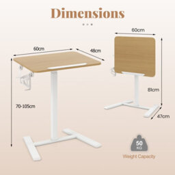 Gainoom Foldable Mobile Standing Desk Rolling Laptop Desk Height Adjustable Sit Stand Desk - thumbnail 2