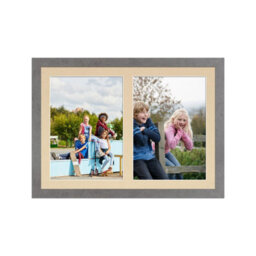 AK Frames 20X14 Marble Grey Modern Multi Photo Frame With Ivory Mount - Holds 2 Apertures (2X) A4 Photos