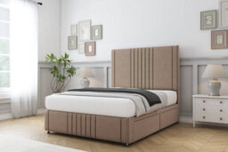 "Sloomy Harrington Mink Plush Divan Bed 2 Drawers Left Side-26"" Strutted Headboard 12"" Footboard 3' Single" - thumbnail 3