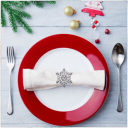 Neel Blue Christmas Snowflakes Napkin Rings With Diamante Rhinestone Serviettes Holders, Silver - thumbnail 4