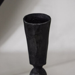 Dibor Antique Black Fluted Table Decoration Christmas Candle Holder Stand - thumbnail 3