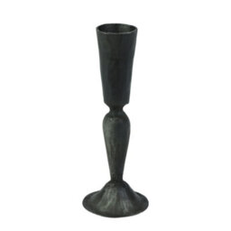 Dibor Antique Black Fluted Table Decoration Christmas Candle Holder Stand - thumbnail 2