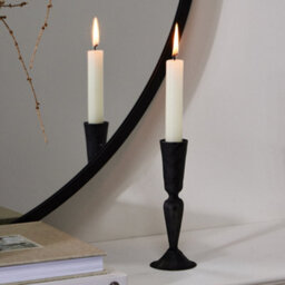 Dibor Antique Black Fluted Table Decoration Christmas Candle Holder Stand - thumbnail 1