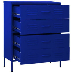 Vidaxl Chest Of Drawers Navy Blue 80X35X101.5 Cm Steel Chests Of Drawers - thumbnail 6