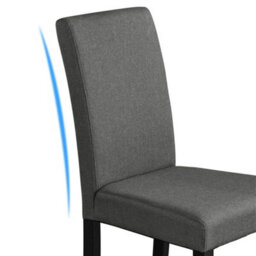 Dark Grey Set Of 4 Dining Chairs Upholstered Fabric Kitchen Chairs For Banquet Bar Hotel - thumbnail 5