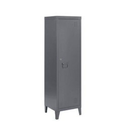 MMT Funiture Designs Grey Metal 2 Shelve Locker Cabinet, 1 Door Storage Cupboard For Home Or Office