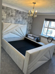 Stratus Interiors Virgo Geometric Bed Stylish Contemporary Bed Frame - Small Double - Non Storage - thumbnail 2