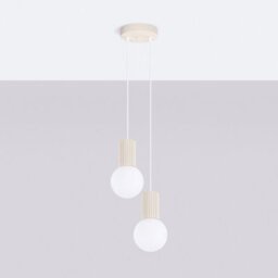 Sollux Lighting Halo Aluminum/glass Beige 2 Lights Modern Pendant Lamps - thumbnail 2