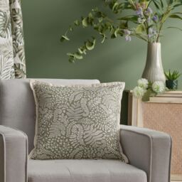 Gallery™ Natural & Olive Green Leaves Indoor Cushion, (L)45Cm X (W)45Cm - thumbnail 5