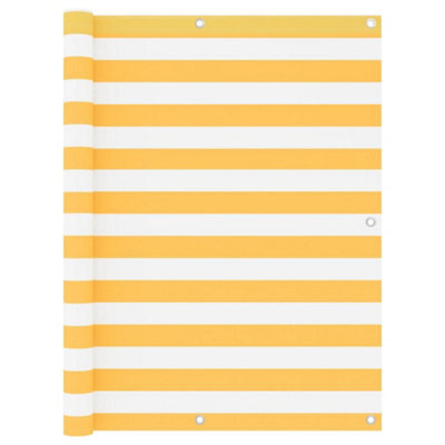 Berkfield Balcony Screen White And Yellow 120X500 Cm Oxford Fabric - image 1