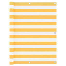 Berkfield Balcony Screen White And Yellow 120X500 Cm Oxford Fabric - thumbnail 1