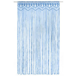Berkfield Practical Macrame Curtain Blue 140X240 Cm Cotton