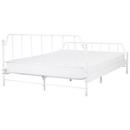 Beliani Bed Metal Mauressac 160 X 200 Cm (Eu King Size) White - thumbnail 6