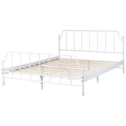 Beliani Bed Metal Mauressac 160 X 200 Cm (Eu King Size) White - thumbnail 4