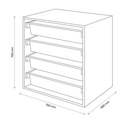 GoodHome Atomia Freestanding White Chest Of Sliding Baskets (H)750mm (W)750mm (D)580mm - thumbnail 4