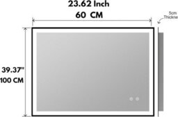 Belofay  Lucian Bathroom Led Mirror, Illuminated Bathroom Toughened Mirror With Led Lights Dimmable Anti-Fog - thumbnail 2